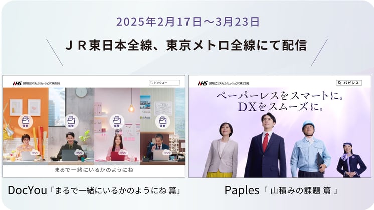 統合電子帳票基盤システム「Paples」、企業間取引プラットフォーム「DocYou」電車広告放映のお知らせ