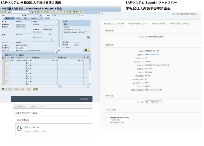 SAPシステムとPaplesの連携操作イメージ1 SAP-Speed-i WF