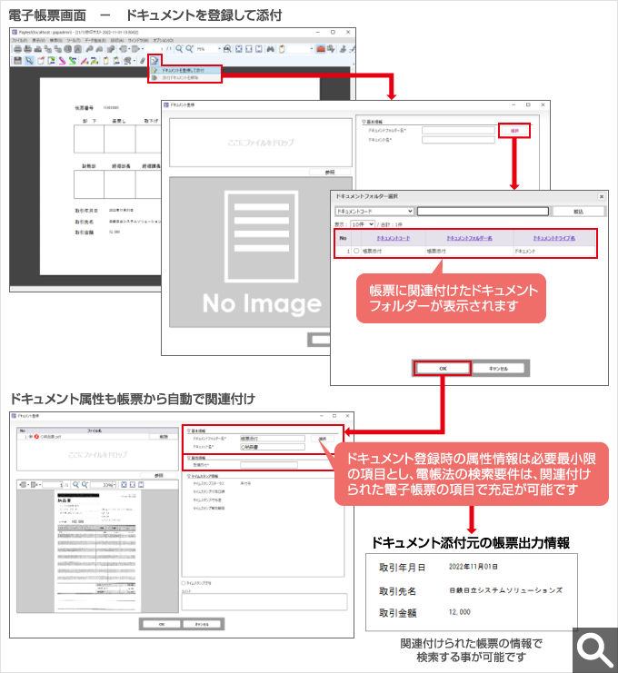 電子帳票からのドキュメント登録