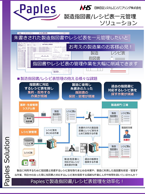 Paples 製造指図書ソリューション リーフレット