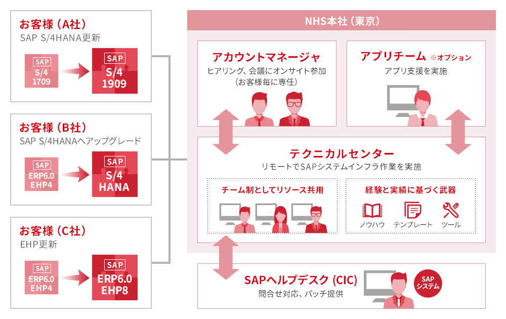 SAPシステムリモートインフラサービスの概要図